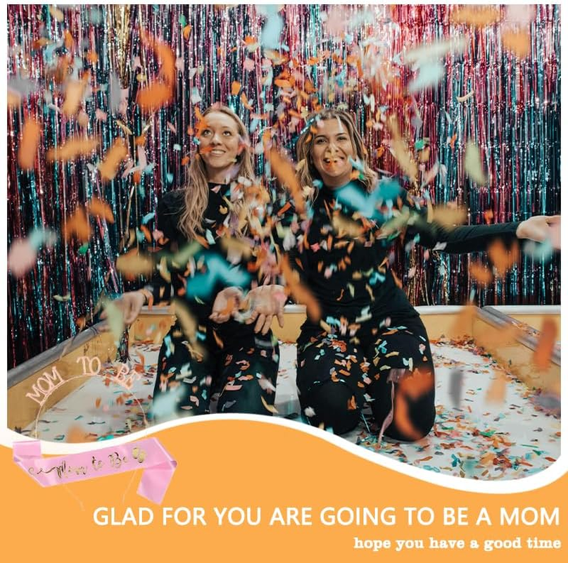 Mom to Be Crown Baby Shower Sash for Mommy Mom to Be Headband and Sash Gender Reveal Decorations for Party Pregnancy Announcement Photo Props image number 3