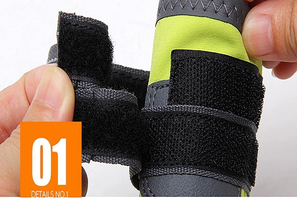 TRUE LOVE Dog Shoes Waterproof Anti-Slip Rain Boots with Reflective TLS3961 (Black,1#) image number 3