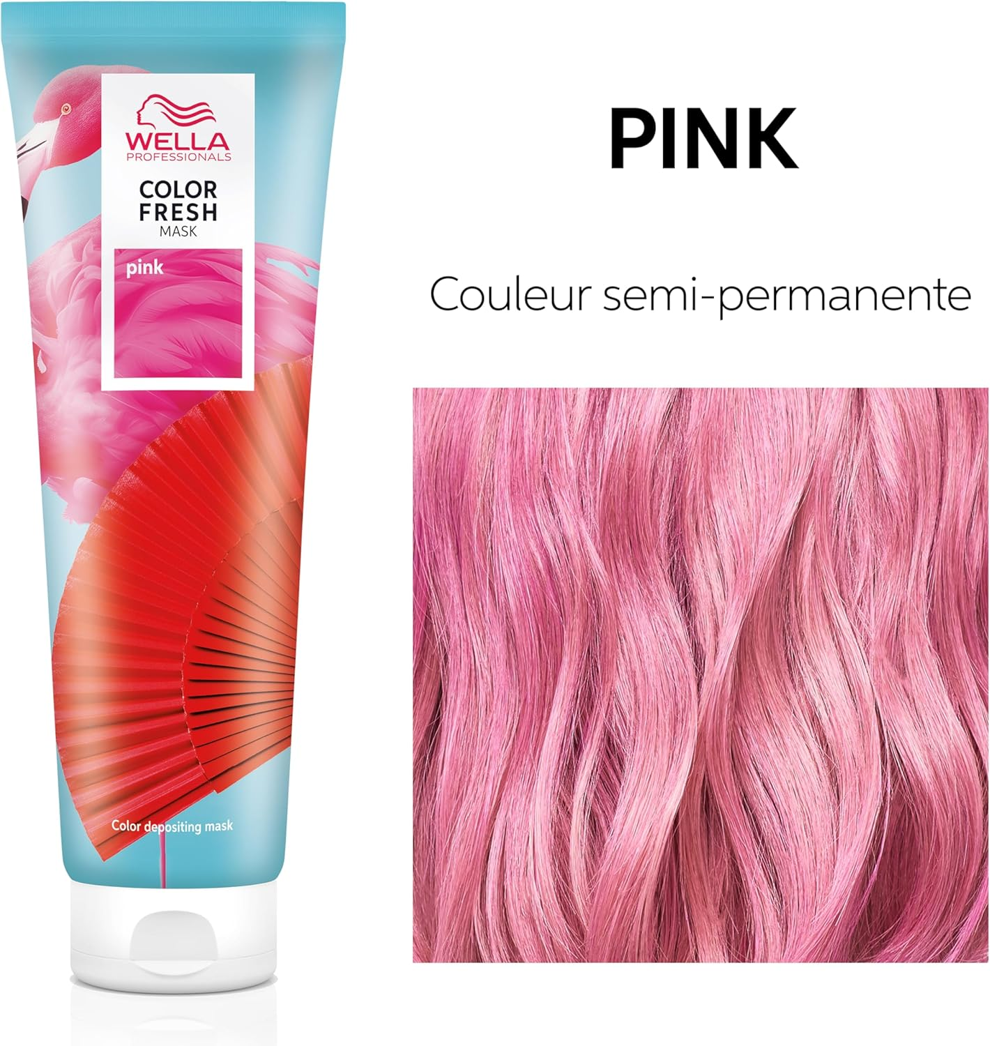 Wella Professionals Pink Color Fresh Mask - Color Depositing Hair Mask and at Home Hair Glossing Treatment - 150Ml image number 5