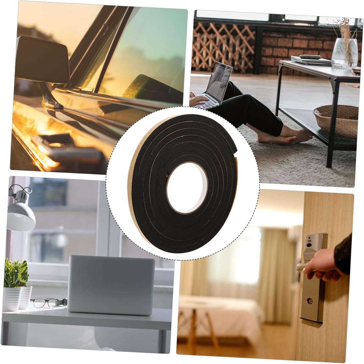 2Rolls Shockproof Foam Tape Eva Sealing Strip Window Seal Tape for Draft Stopper Heavy Duty Weather Seal image number 6