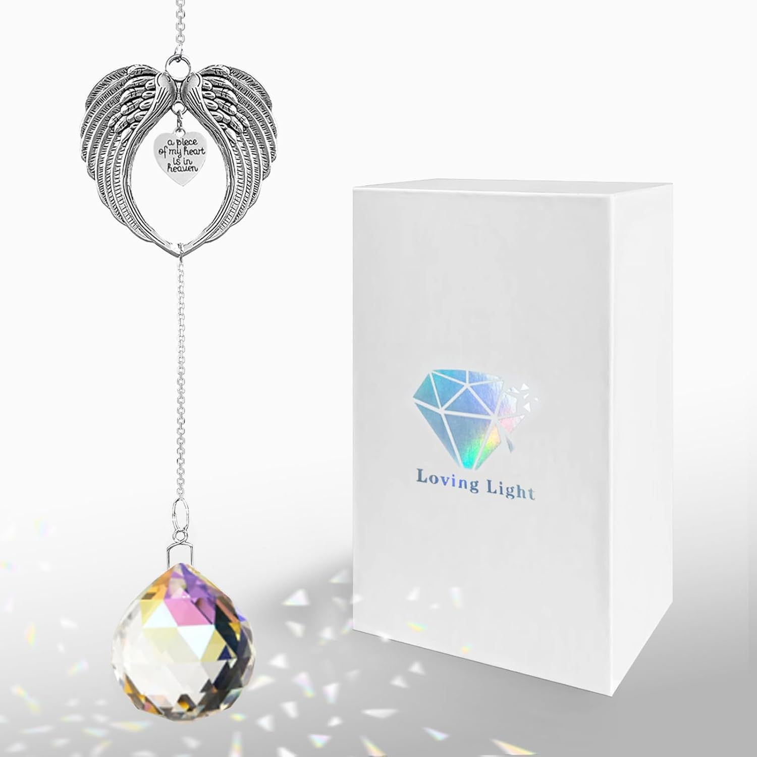 Purefly Memorial Gifts for Loss of Loved One, Unique Sympathy Gift Idea Clear Crystal Ball Window Suncatcher, Rainbow Bereavement Grief Gift Box for Loss of Mother Father Husband Son Daughter Dog image number 2