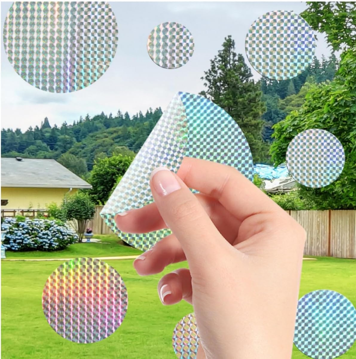 39 Pack Bird Scare Self-Adhesive Deterren Reflective Devices,T for Windows, Balcony, Roof & Garden &ndash; Keep Birds Away with Reflective Strips (Silver)