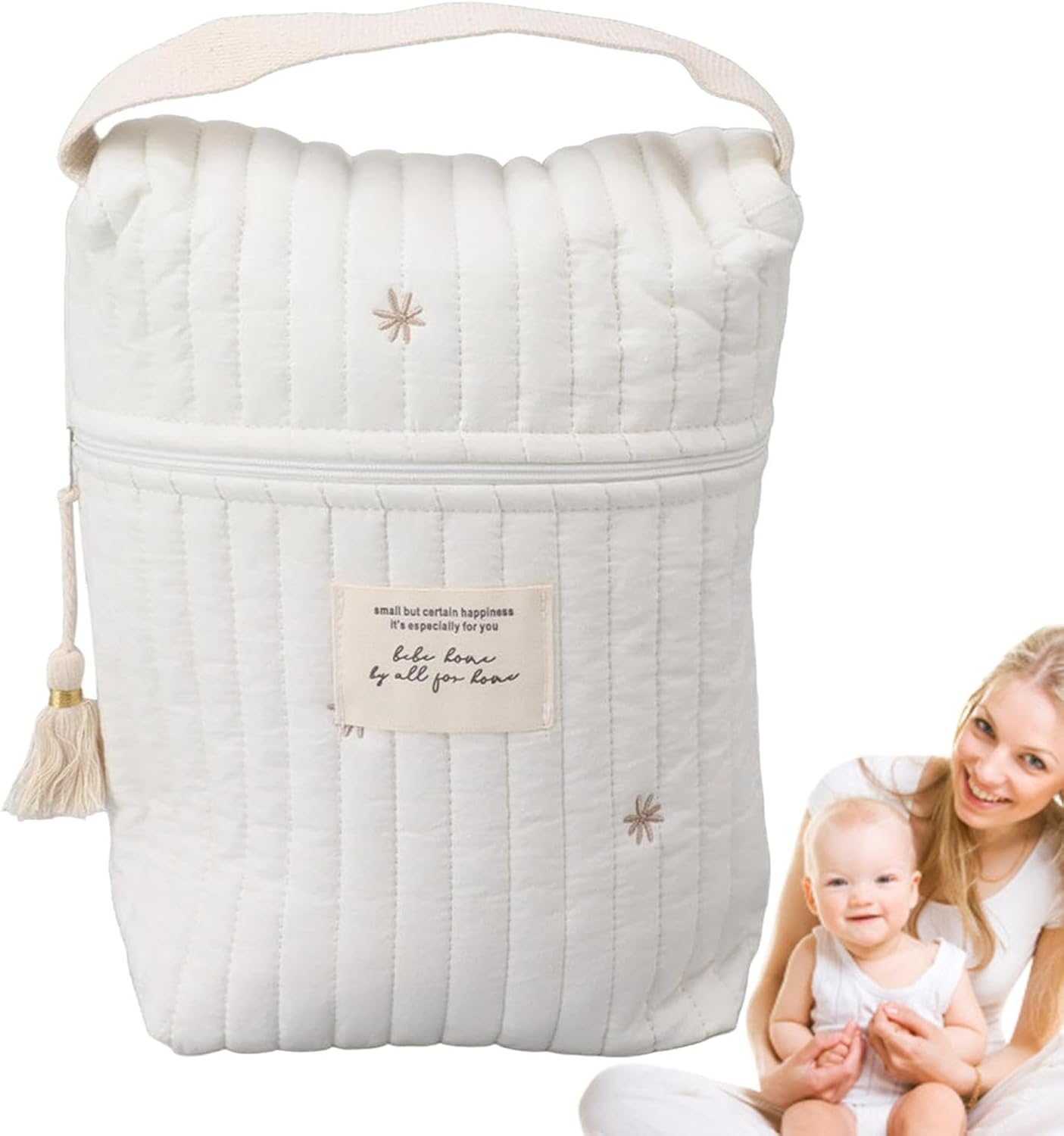 Diaper Organizing Pouches, Cartoon Quilted Pacifier Bag, Cute Organizing Pouches, Soft Storage Bag for Feeding Bottles, Wipes Storage Pouch, Baby Diaper Pouch Organizer image number 3