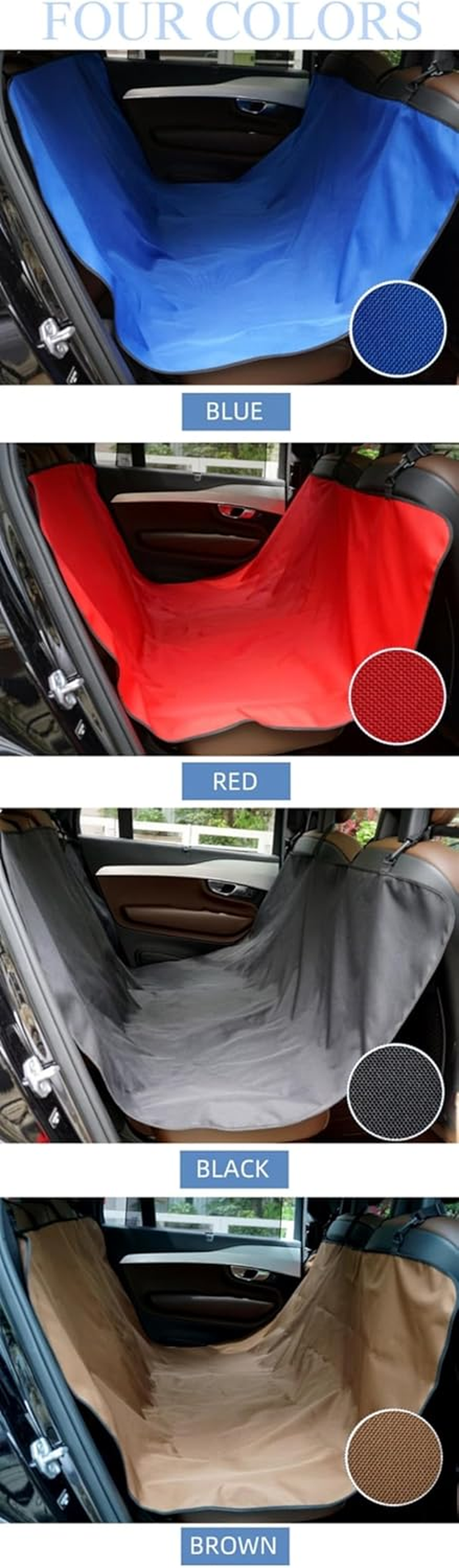 Dog Car Seat Cover Dog Carriers Rear Back Pet Dog Car Seat Cover Mats Hammock Protector Travel Accessories Trunk Mat Dog Hammock(Color:Red) - Brown image number 6