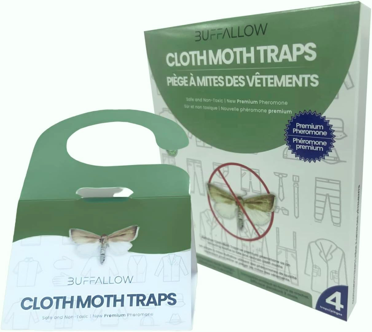 4 Pack Clothes Moth Traps | Child and Pet Safe | Protect Clothes, Sweaters, Wool, Carpet | Adhesive Moth Traps for Clothes image number 3