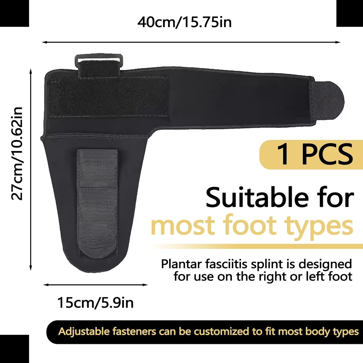 Yitexin Plantar Fasciitis Night Splint, Adjustable Plantar Fasciitis Relief Brace, Dorsal Night Splint for Plantar Fasciitis Women Men, Plantar Fasciitis Boot for Achilles Tendonitis Drop Foot (Black, L) image number 5
