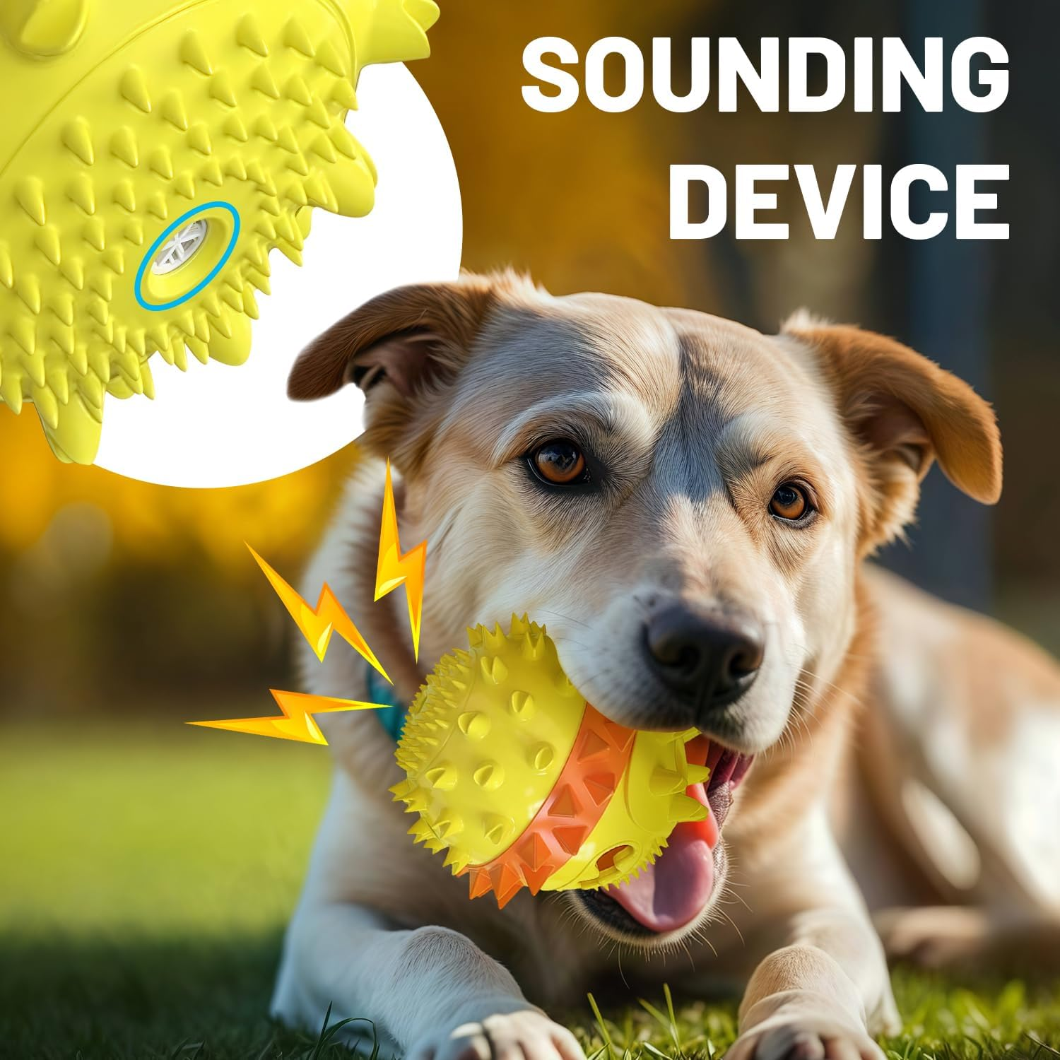 Dog Balls Dog Toys, Dog Toys for Aggressive Chewers Large Breed, Nearly Indestructible Squeaky Dog Chew Toys for Large Dogs, Natural Rubber Dog Toys, Tough Dog Treat Balls image number 2