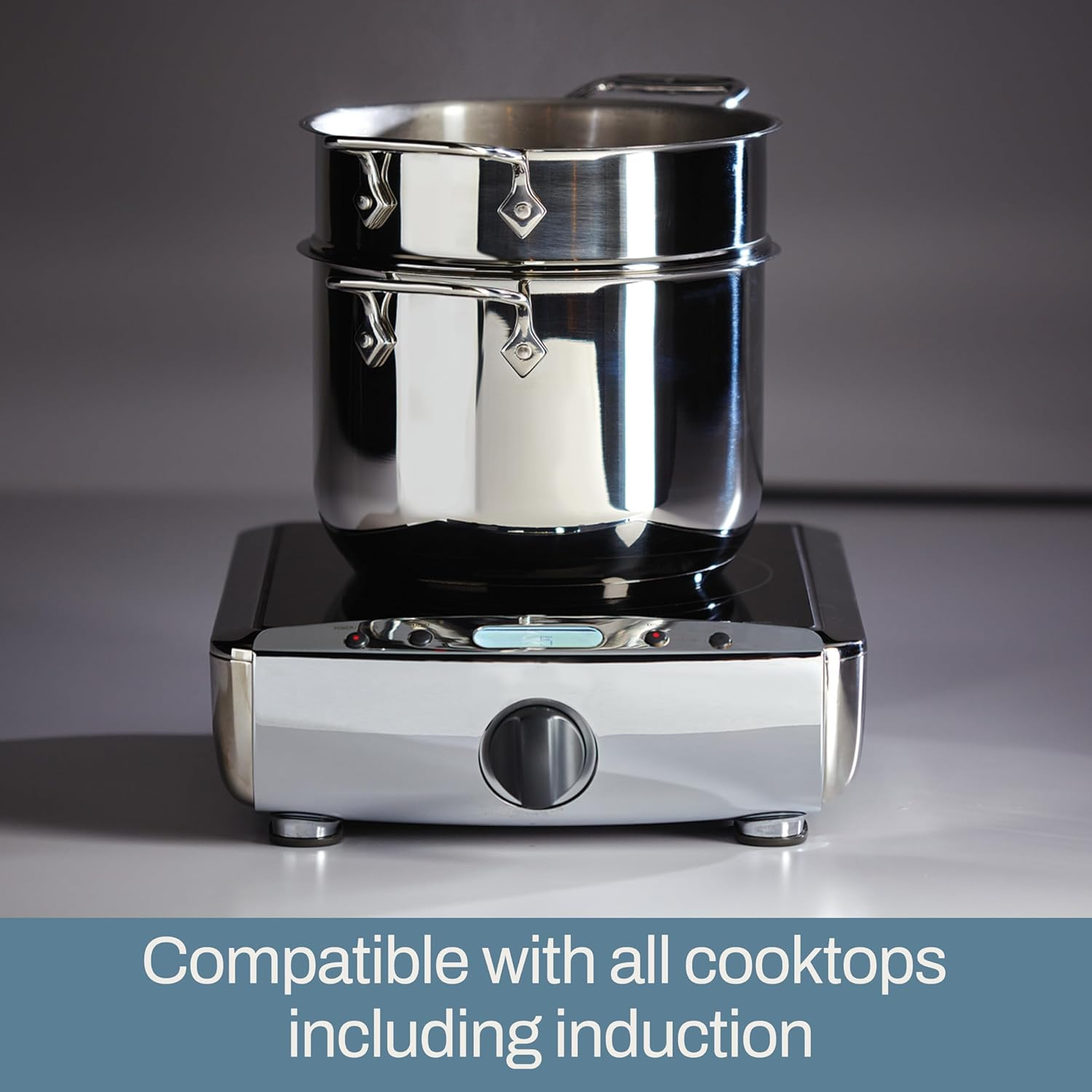 All-Clad E414S564 Stainless Steel Steamer Cookware, 5-Quart, Silver image number 6