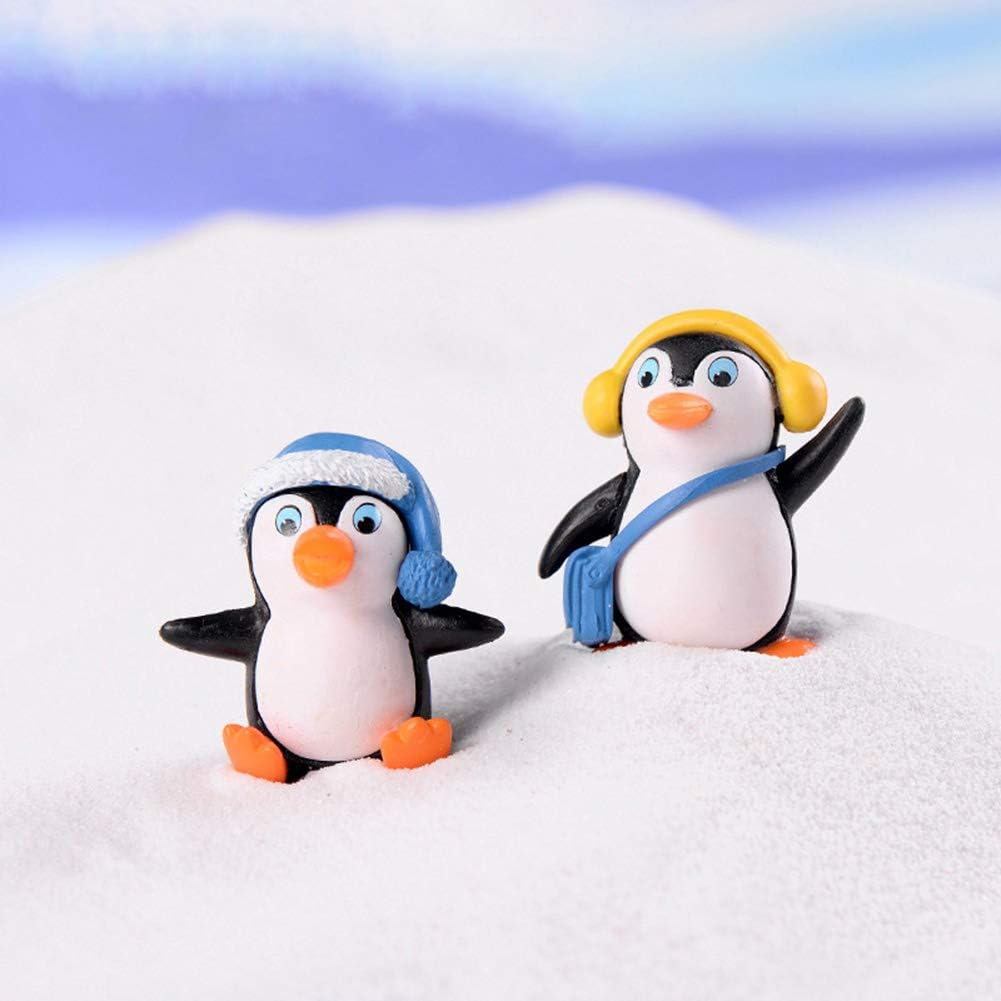 Jem 4Pcs Cute Landscape Penguin Ornament, Penguin Garden D&eacute;cor Figurine, Mini Figure Collection Playset, Penguin Cake Topper image number 3