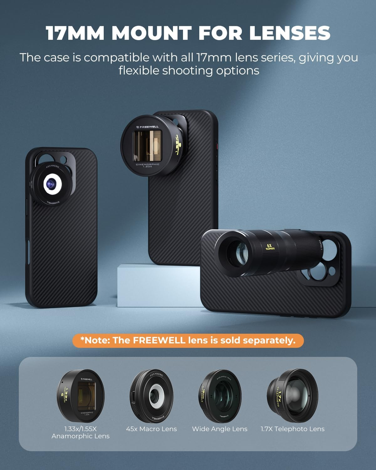 FREEWELL Pro Filmmaker Case for Iphone 14 Pro - Magnetic Filter Mount & 17Mm Lens Slot Black image number 6