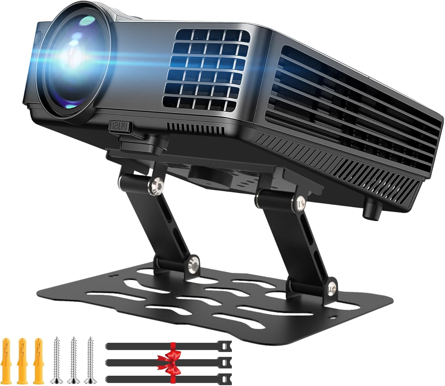 2-Be-Best Adjustable Projector Stand, 3-In-1 Desk/Wall/Ceiling Mount with 180&deg; Dual-Axis Rotation, Carbon Steel Desktop Projector Mount, Universal 1/4" Screw, Compatible with Most Projectors image number 3