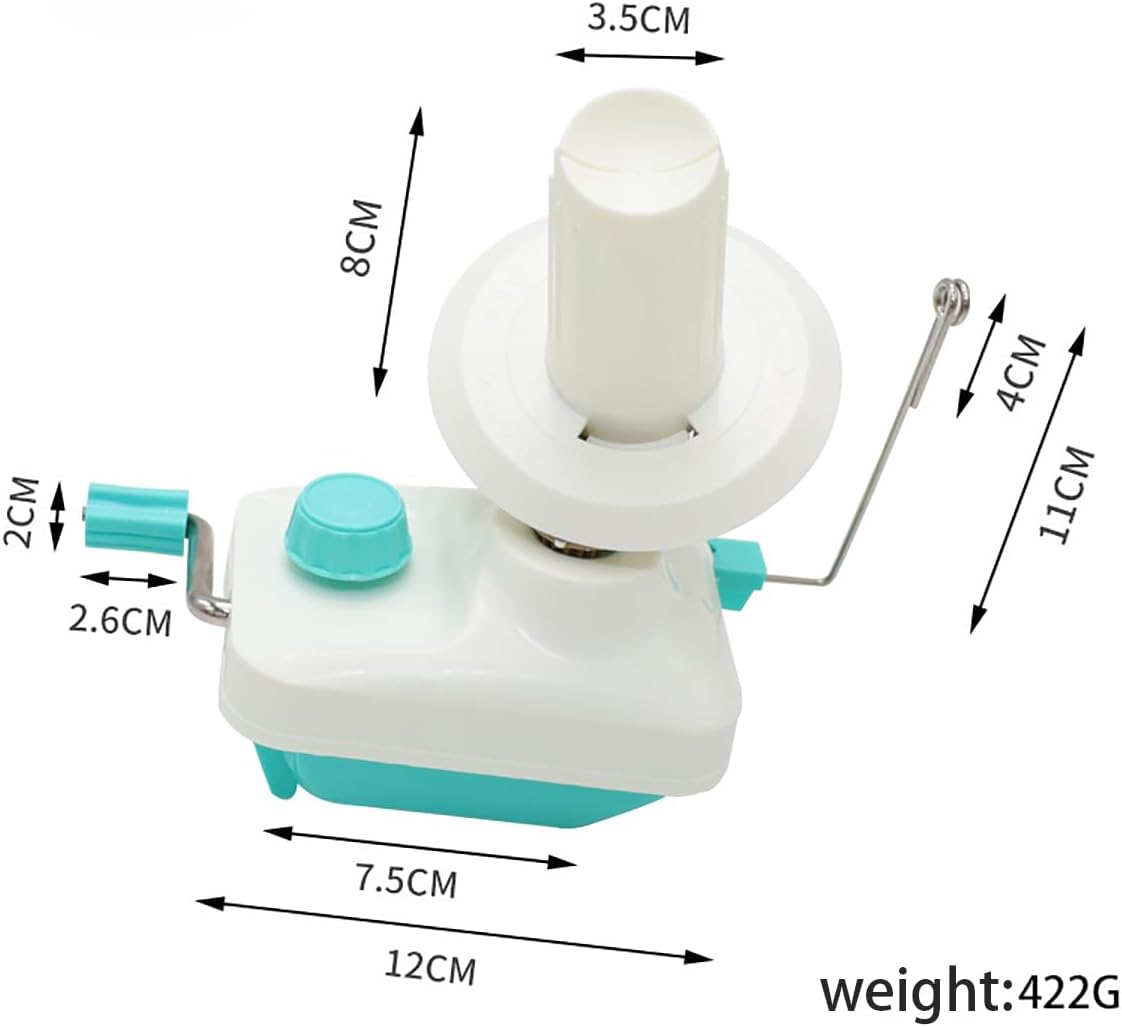 Yarn Winder, Wool Winder with Scissors, Hand Operated Winding Wool Winder Machine for Yarn, Tabletop Clamp, Yarn String Ball Winder (Cyan)