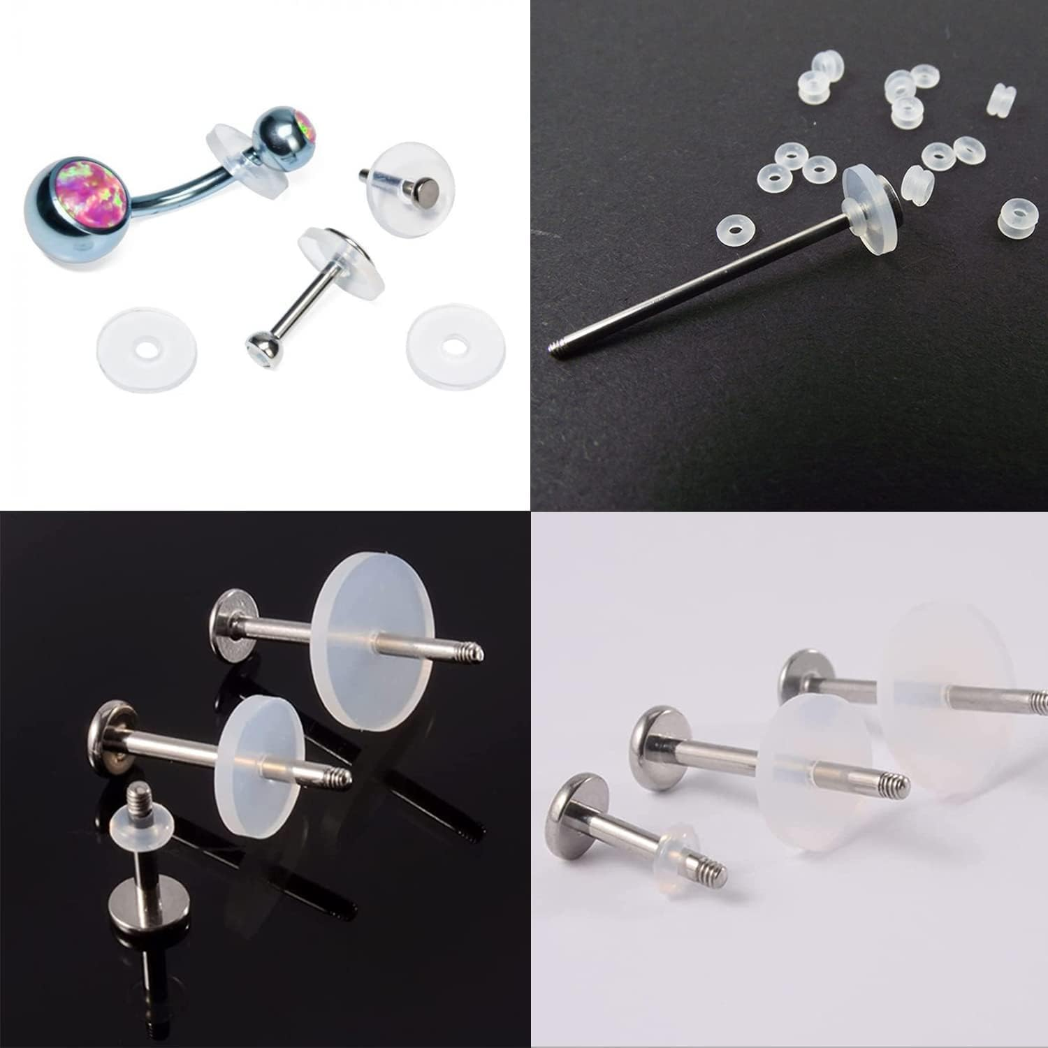 Clear Piercing Disc for Piercing Bump,Pressure Silicone Earrings for Keloids Healing Pads Belly Button Piercing Kit - Style15 - 5Mm 8Pcs image number 6