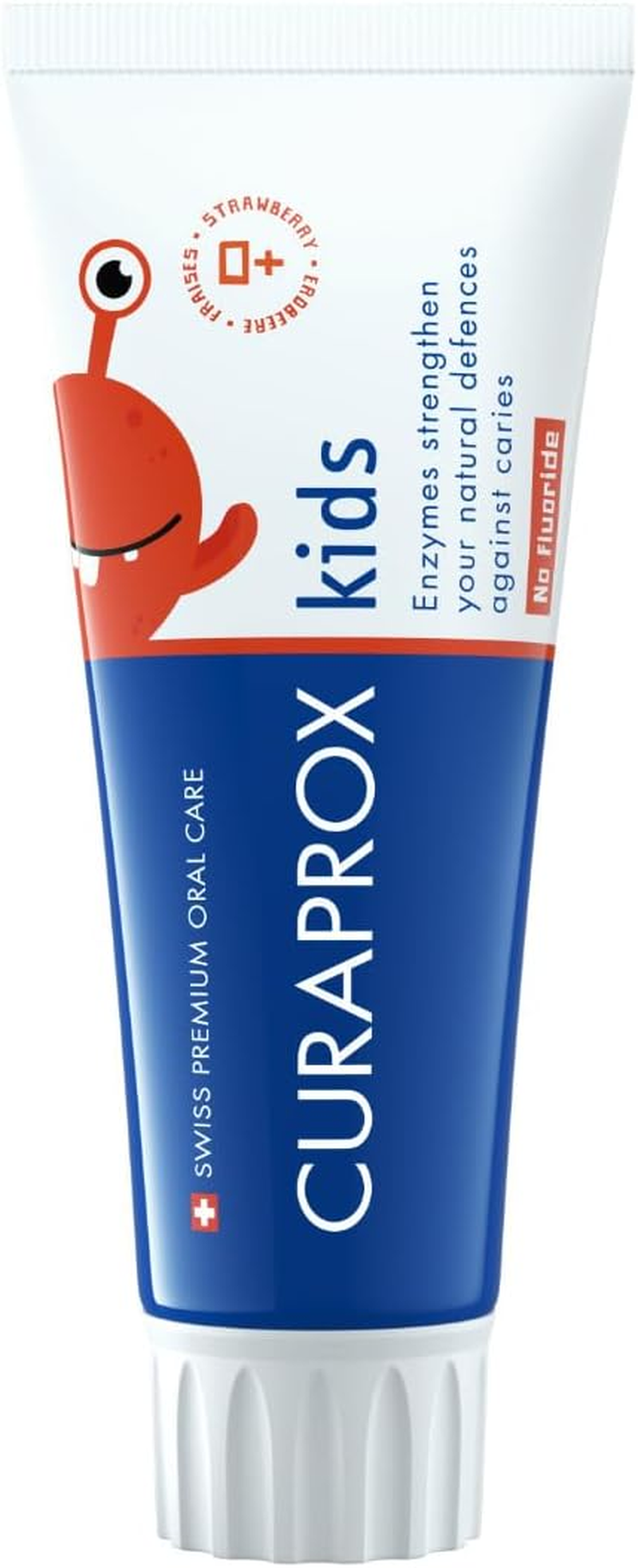 Curaprox Kids Toothpaste, Strawberry Flavor, 0 Ppm, 60Ml