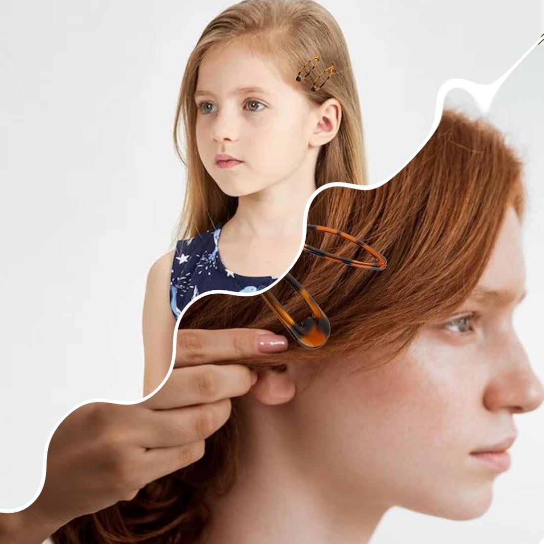 Women'S Thin Hair Clips, 8 Pieces, Metal Women'S Hair Clips, Non-Slip Hair Clip, French Tortoiseshell Look, Double Handle Snap