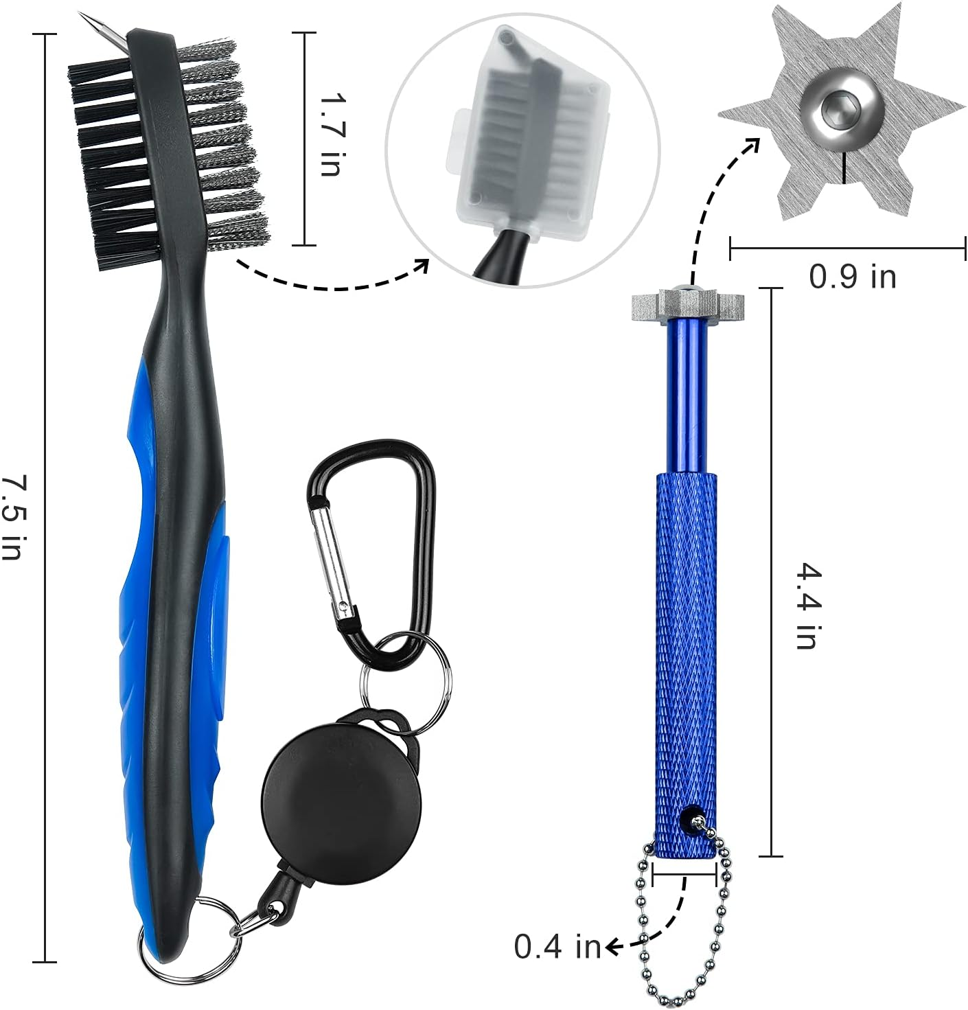Golf Club Cleaner,Golf Towel,Golf Club Brush,Golf Club Groove Sharpener and Divot Repair Tool with Golf Pouch Bag,Golf Accessories for Men,Golf Ball Cleaner image number 5