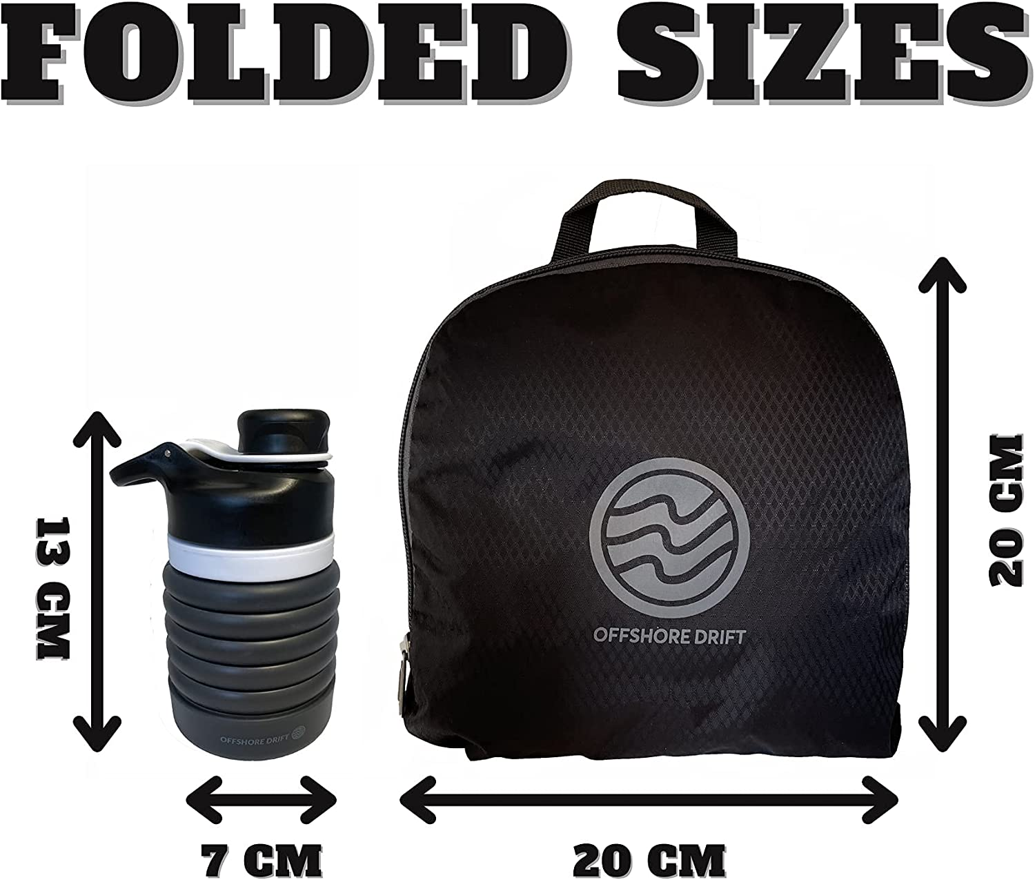 Offshore Drift Collapsible Water Bottle and Ultra Lightweight Packable Backpack Water Resistant image number 2