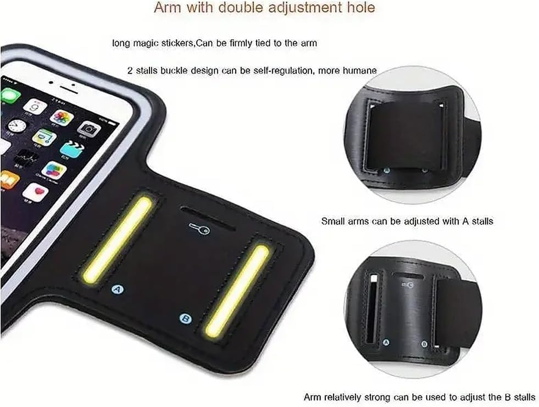 Running Armband with Earbuds Bag, Adjustable Sports Phone Holder for Iphone 17/16/15/14/13/12 Pro Max & Galaxy S24+, Sweatproof Fitness Case with Card Slot image number 5