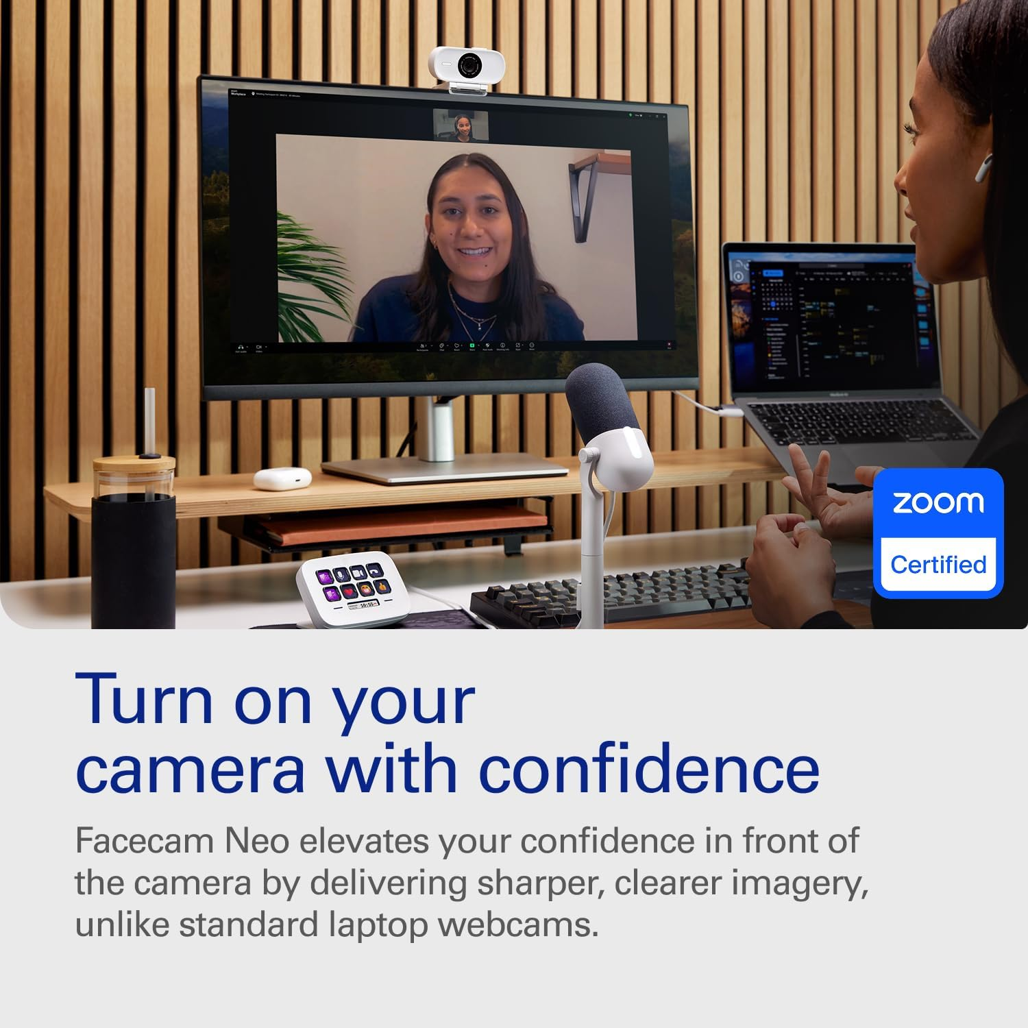 Elgato Facecam Neo &ndash; Full HD Webcam with Easy-Slide Privacy Shutter, Light Correction, for Video Calls, Streaming, Teams/Zoom/Slack/Obs/Twitch/Youtube, and More &ndash; Usb-C/Plug & Play on Pc/Laptop/Mac image number 1