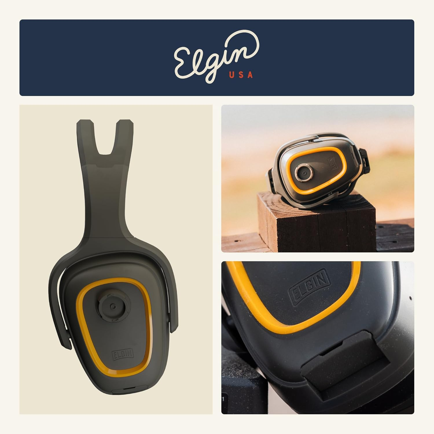 Elgin Rampage Bluetooth Hearing Protection Headphones, OSHA Compliant 25 Db Noise Reduction Safety Ear Muffs with Noise Cancelling Mic, 40+ Hour Battery, Ear Pro for Work, Lawn Mowing, Construction