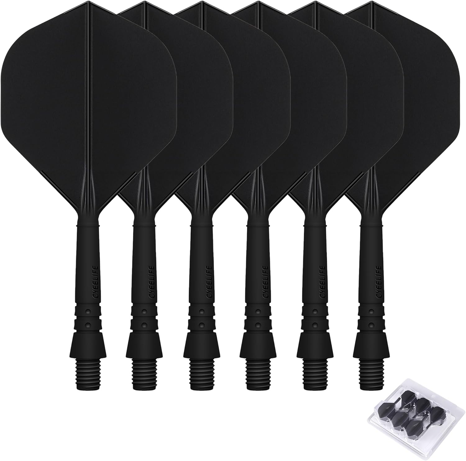 Cyeelife 6Pcs 2BA Moulded Dart Flights and Shafts,One Piece Accessory 4 Colors CF02 image number 2