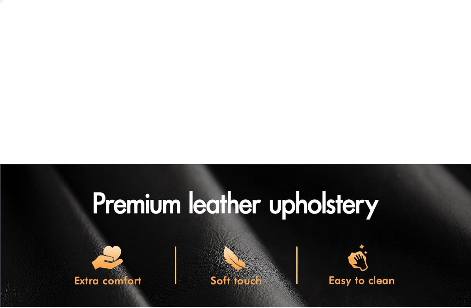 ALFORDSON Salon Stool with PU Leather Upholstery, Adjustable Drafting Rolling Stools in 49-64.5Cm Height, Swivel Spa Chair with Rolling Wheels Hair Barber for Massage Table(Lina Black) - Lina Black image number 3