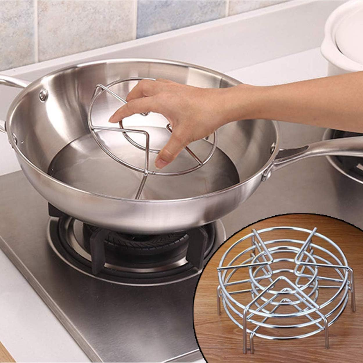 Steam Rack - 3Pcs 5.5Inch Stainless Steel Tall Trivets for Electric Pressure Cooker image number 6