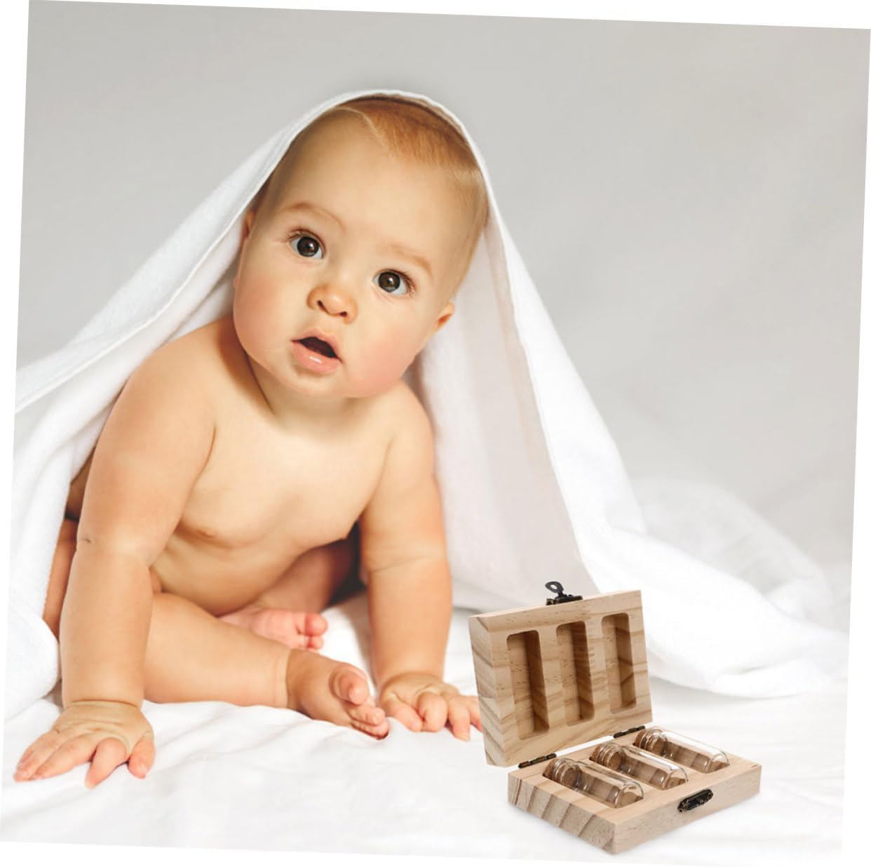 WOONEKY 1 Set Hair and Cord Keepsake Box Elegant Design for Storing Hair Teeth and More Newborn Present for Parents Memory Preservation image number 3