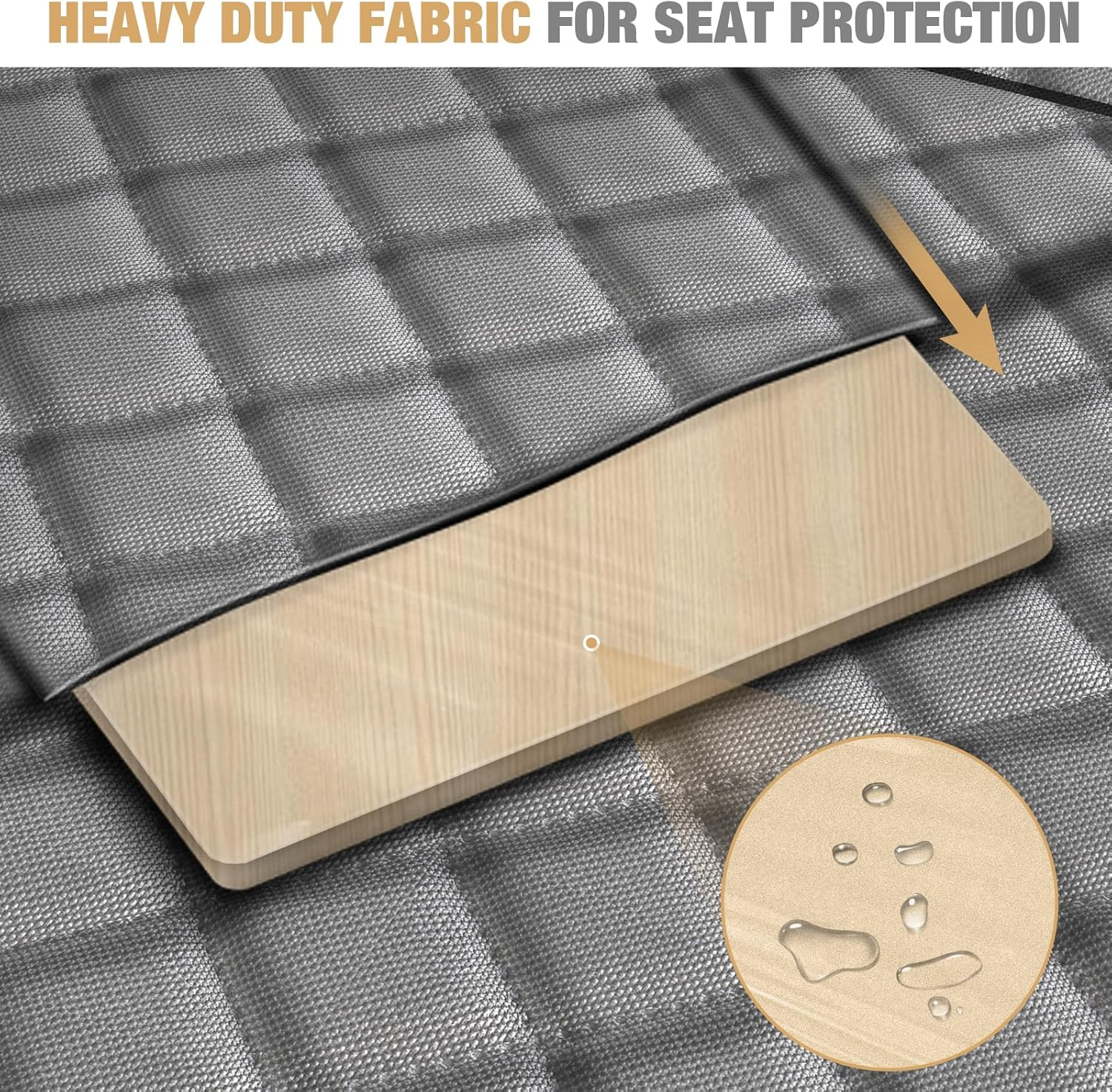 Lekereise Dog Car Seat Cover for Back Seat,Hard Bottom Dog Hammock for Car,Camping Air Mattress, Hammock Travel Bed for Car SUV Truck (Grey) image number 2