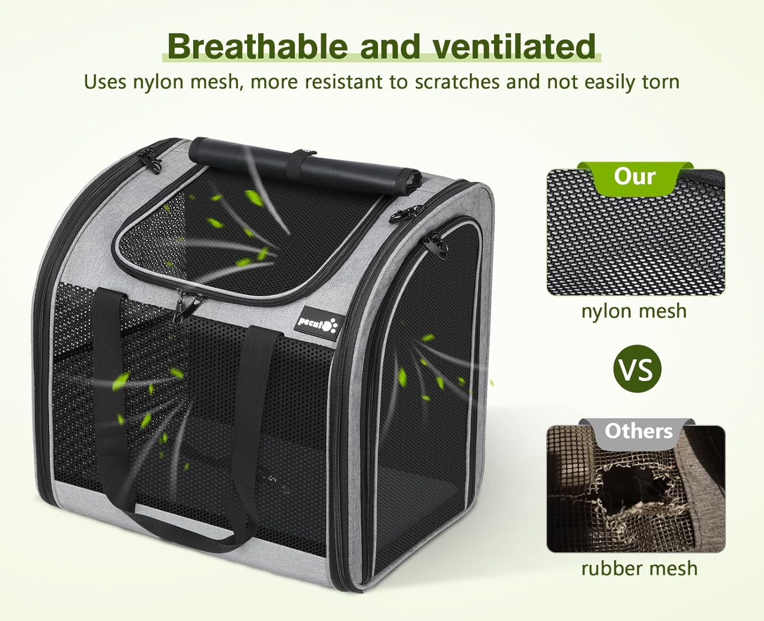 Pecute Cat Carrier, Pet Handbag and Backpack, Pet Carrier with Ventilated Design, Foldable Pet Carrier Backpack for Cats and Dogs, Dog Backpack Carrier with Safety Strap image number 2