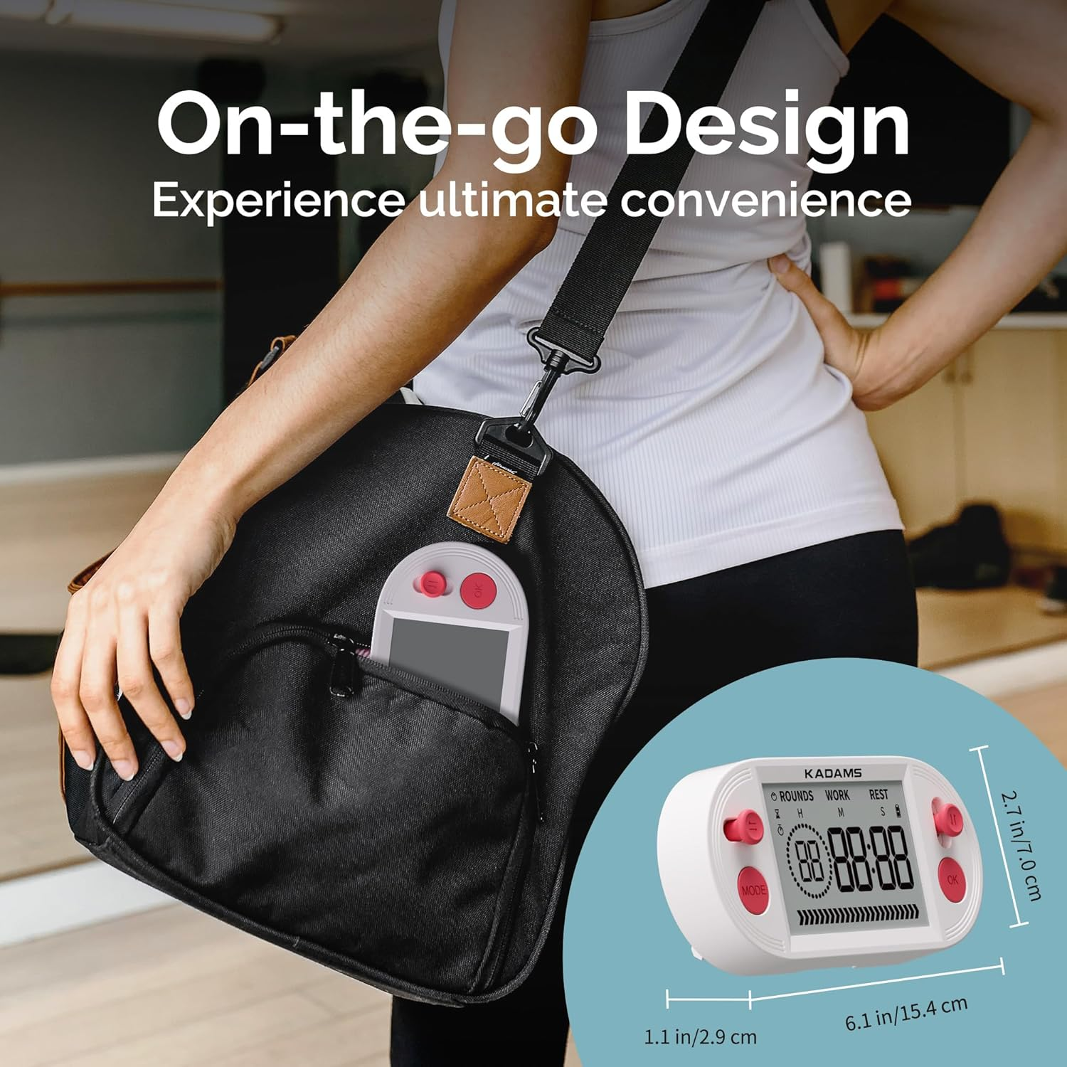 KADAMS Pomodoro Timer for Productivity Interval Countdown for Study Exams Gym Workouts Exercise HIIT Tabata -Magnets, Stand (Red) image number 5