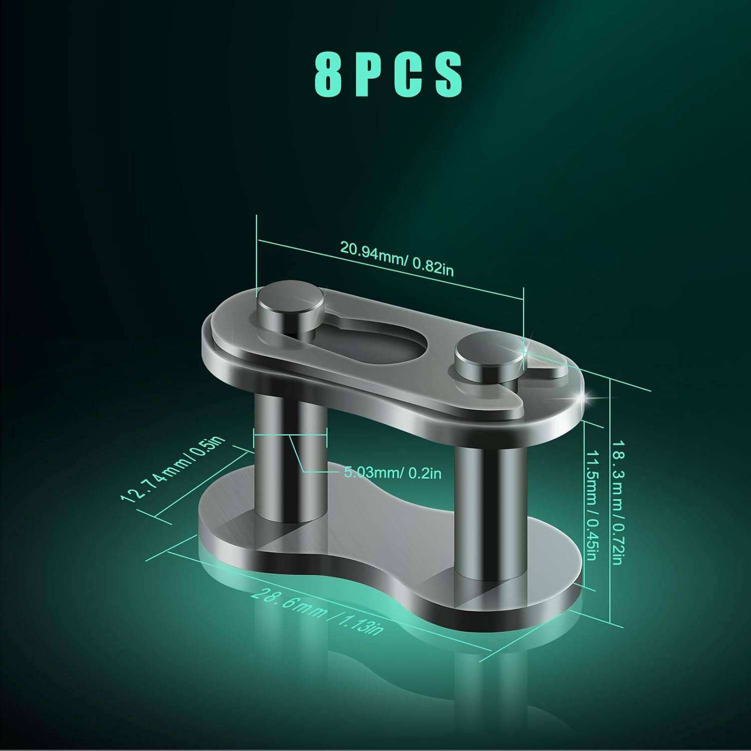 8Pcs #520 Chain Master Link, Heavy Duty Master Link for Chain with O Ring Chain Connector Link for Motorcycle Dirt Bike Pitpro image number 5