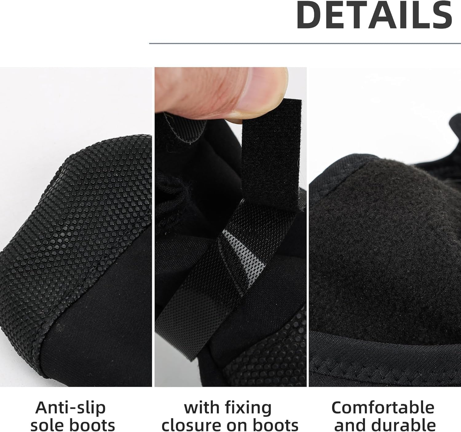 Dog Paw Wound Recovery Boot, Waterproof Bootie for Injured Paw, Anti-Slip Dog Shoe with Strap, Breathable Protector for Outdoor Walking & Keep Dogs from Licking Wounds (Black, S) image number 4