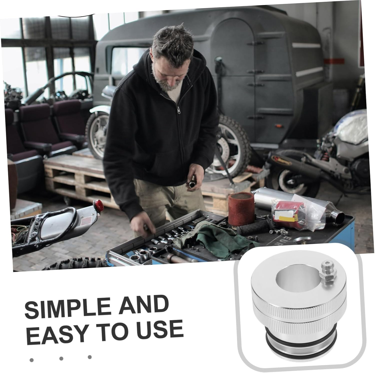 ARTSEWPLY Car Wheel Bearing Lubricator Bearing Greaser Tool Aluminum Alloy Automotive image number 3