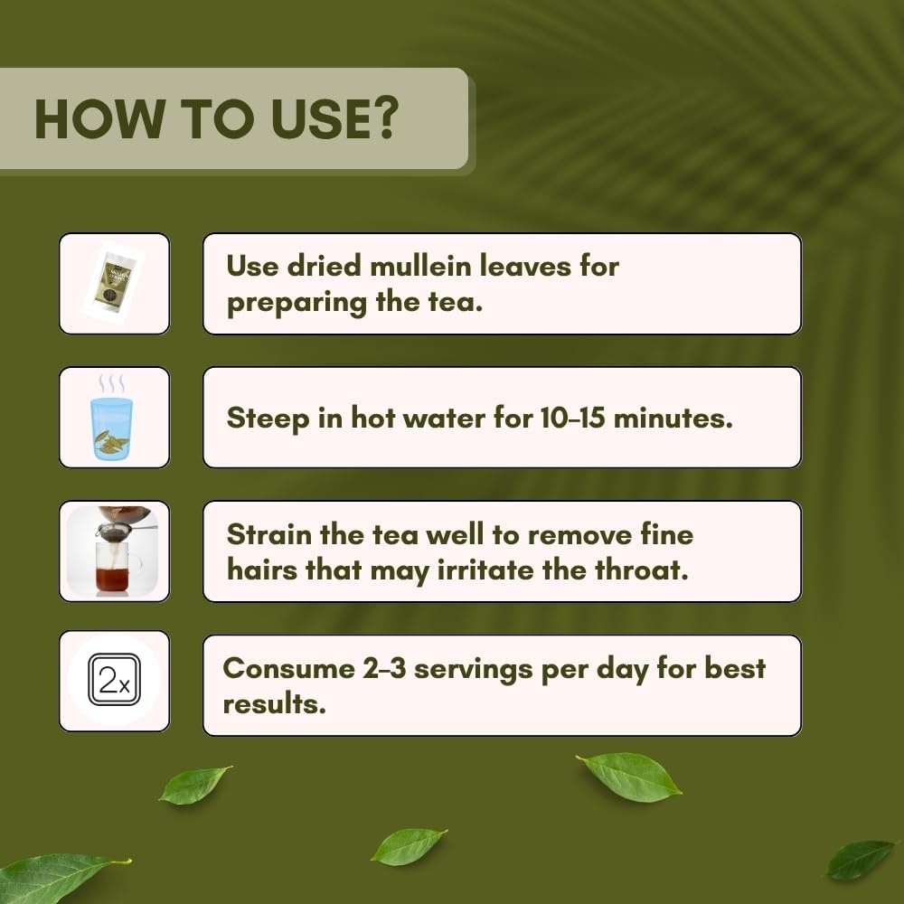 Organic Spree Mullein Leaf 50Gm (1.76Oz) Herbal Tea for Detox - Pure and Natural - Gordolobo - Verbascum Thapsus image number 3