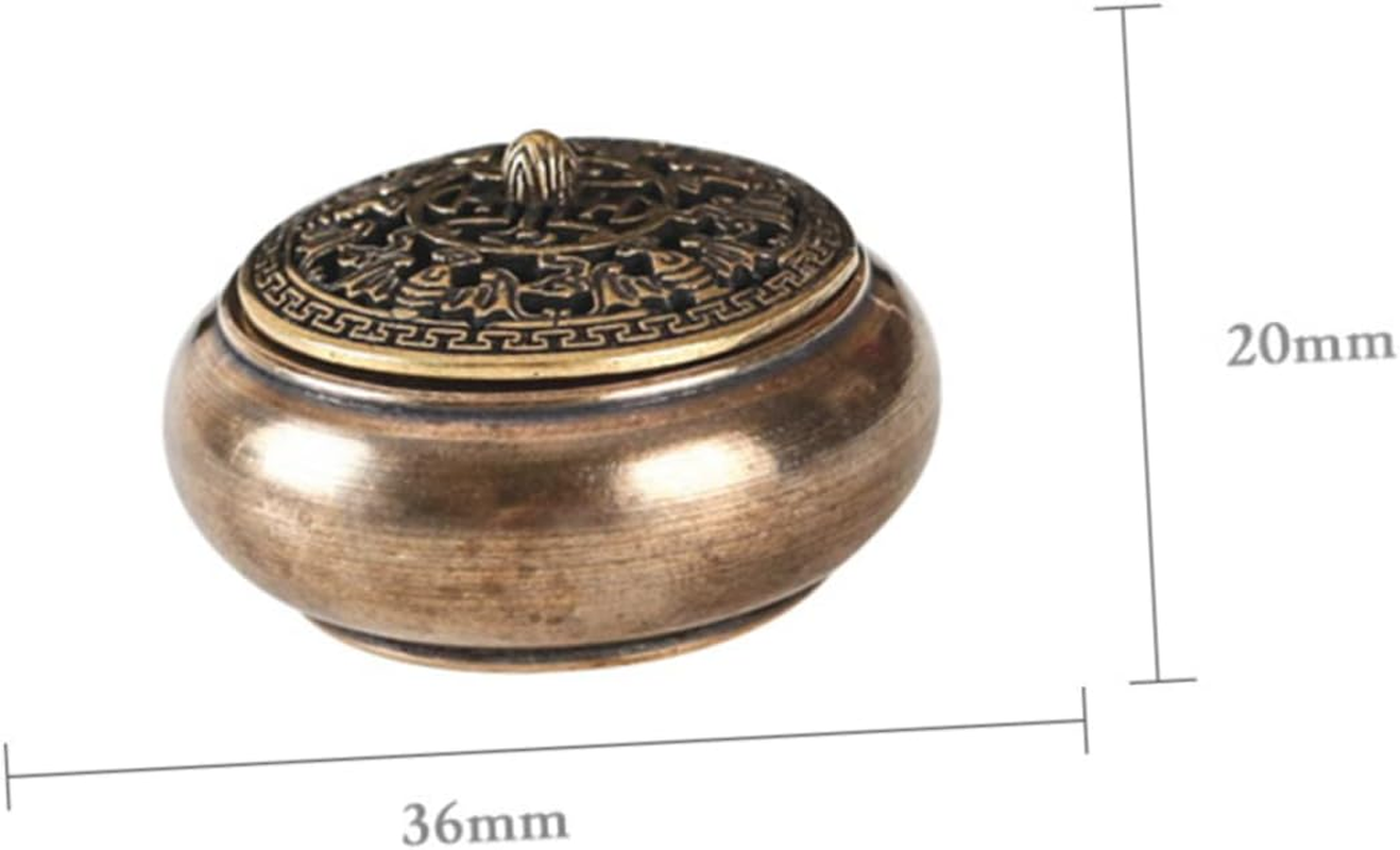 2Pcs Mini Brass Vintage Coil Incense Burner Censer Desktop Decor for Home Office Tea Ceremony Incense Sticks Holder Stylish image number 6