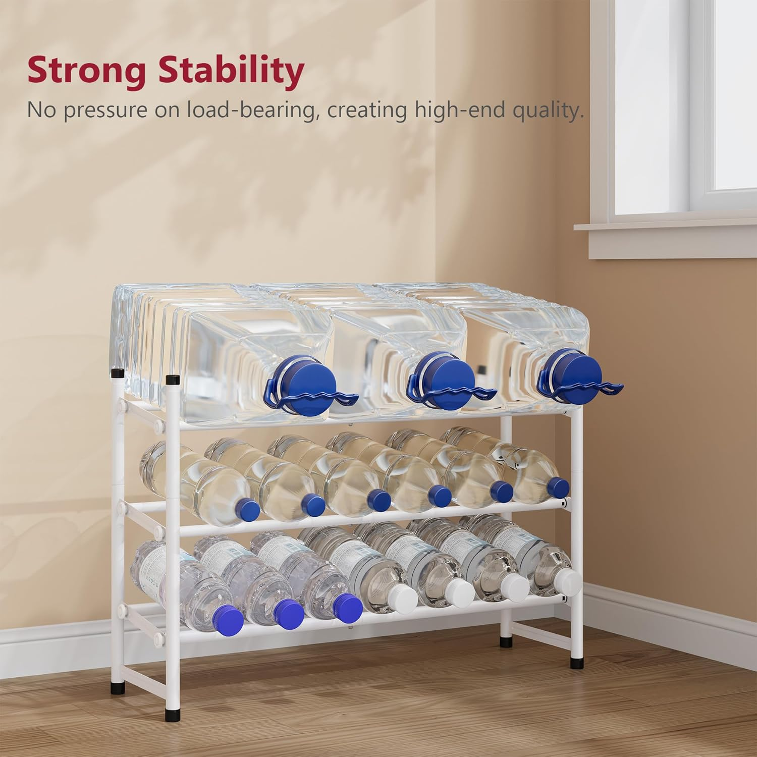 Tajsoon Expandable Shoe Rack for Closet 3 Tier, 28&ldquo;-41&ldquo;Adjustable & Stackable Shoe Shelf Storage, Metal Shoe Rack Organizer for Front Door Entrance, Closet, Garage, Entryway, White image number 5