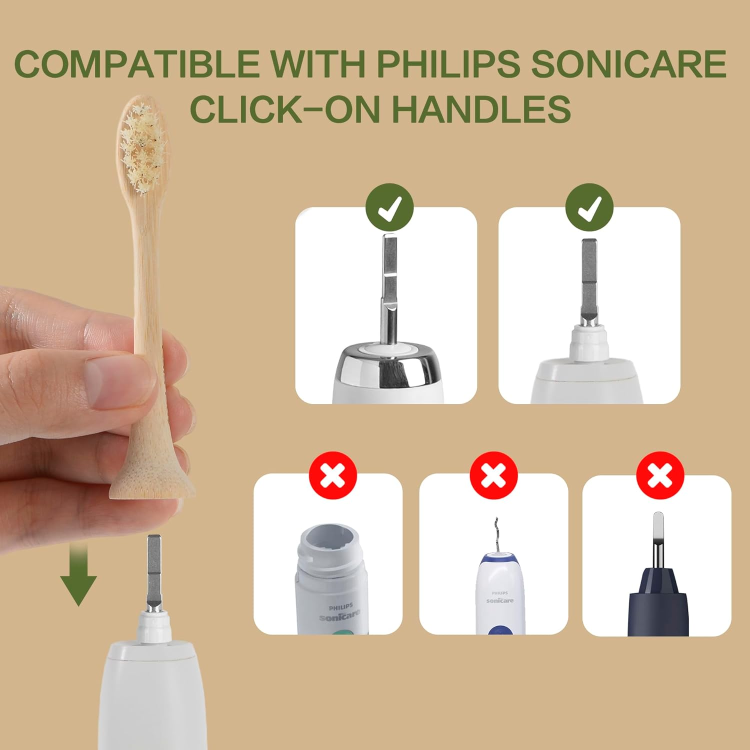 Gaia Guy Bamboo & Boar Bristle Electric Toothbrush Replacement Heads (4-Pack) - Uncoated Bamboo image number 4