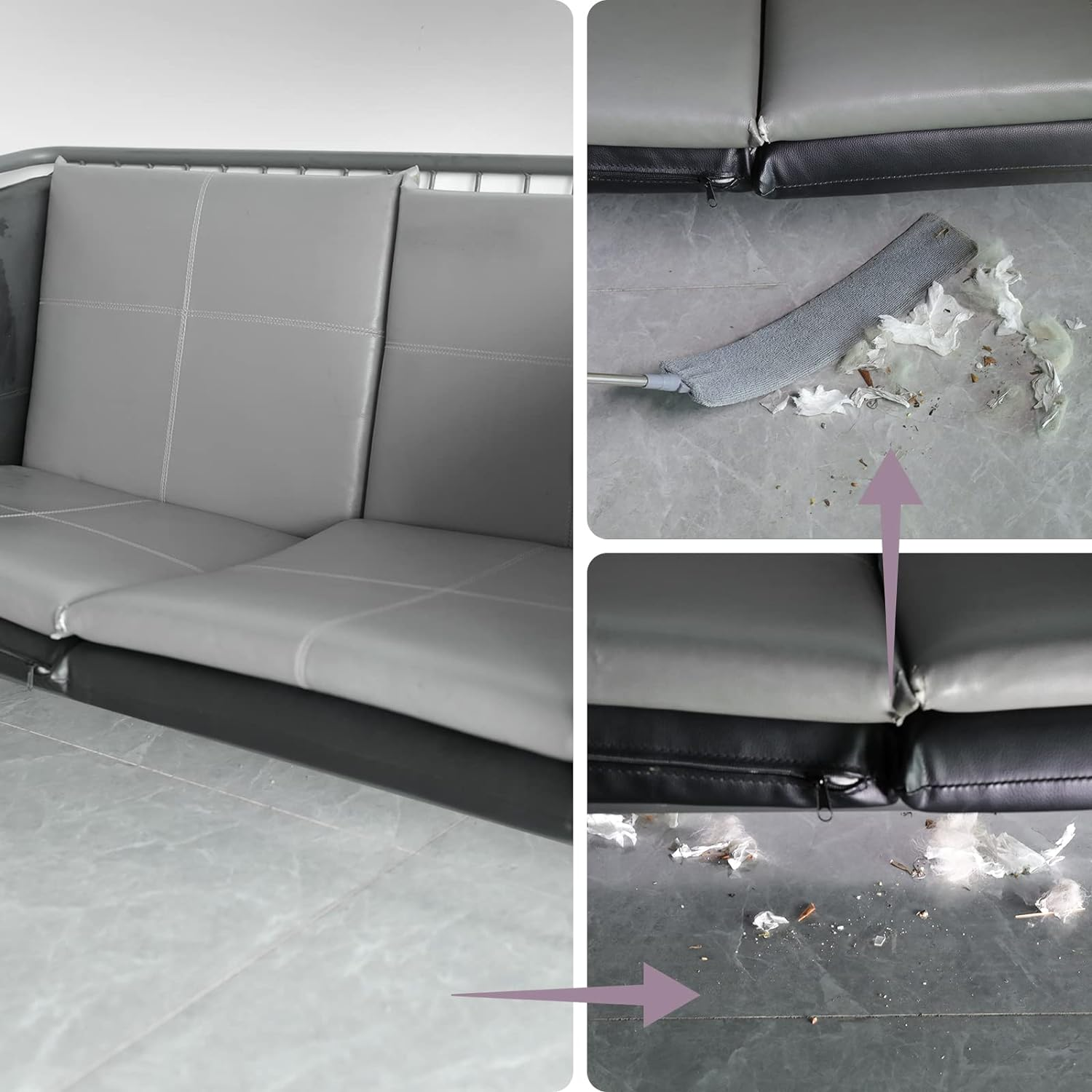 Retractable Gap Dust Cleaner, Duster Flat Mop up to Extendable and Two Microfibre Covers, Retractable Gap Dust Cleaner for under Sofa, Cabinets, Bed, Household Gap Dust image number 2