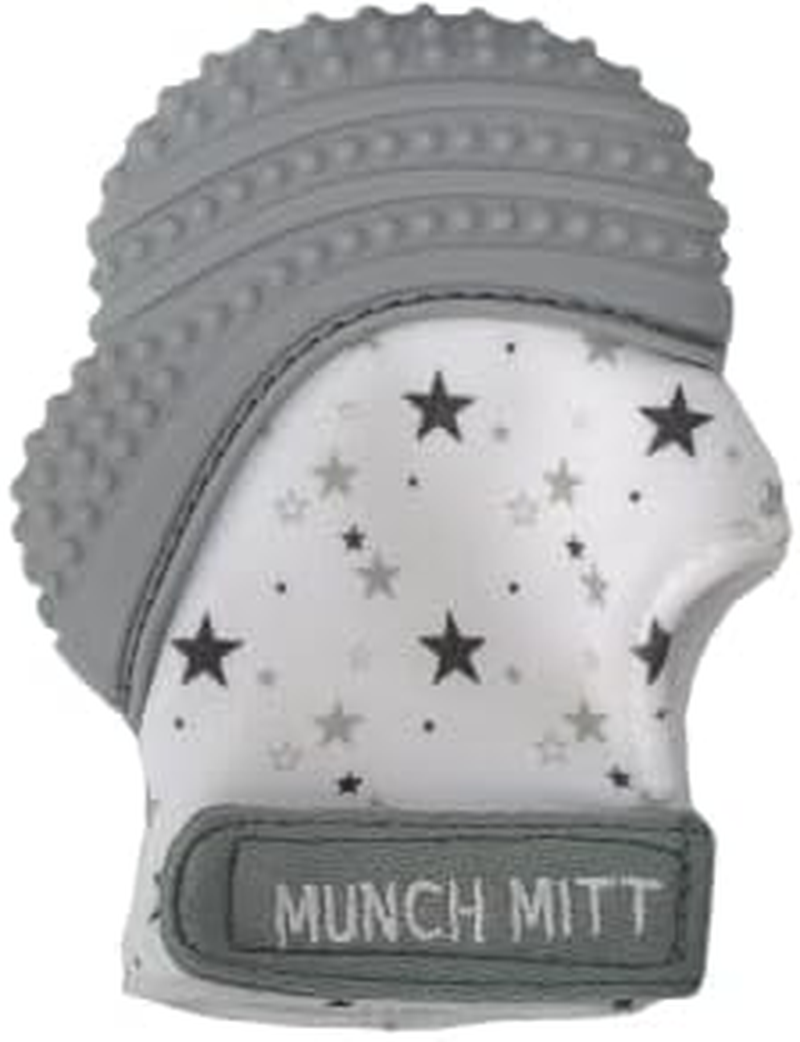 Munch Mitt and Chew Cube Bundle for Baby, Grey Stars Munch Mitt (MM08GS) and Grey Chew Cube (CC01GR) image number 3