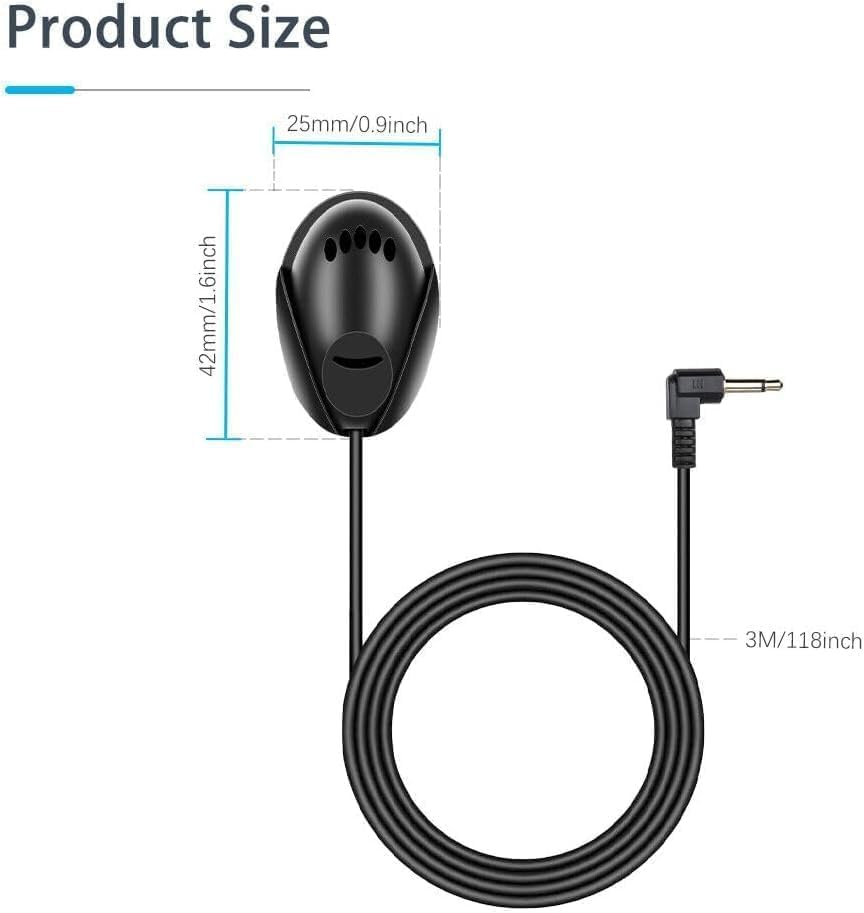 Car Microphone, 3.5 MM External Microphone Mic for PC Phone DVD Car Stereo Radio Navigation image number 4