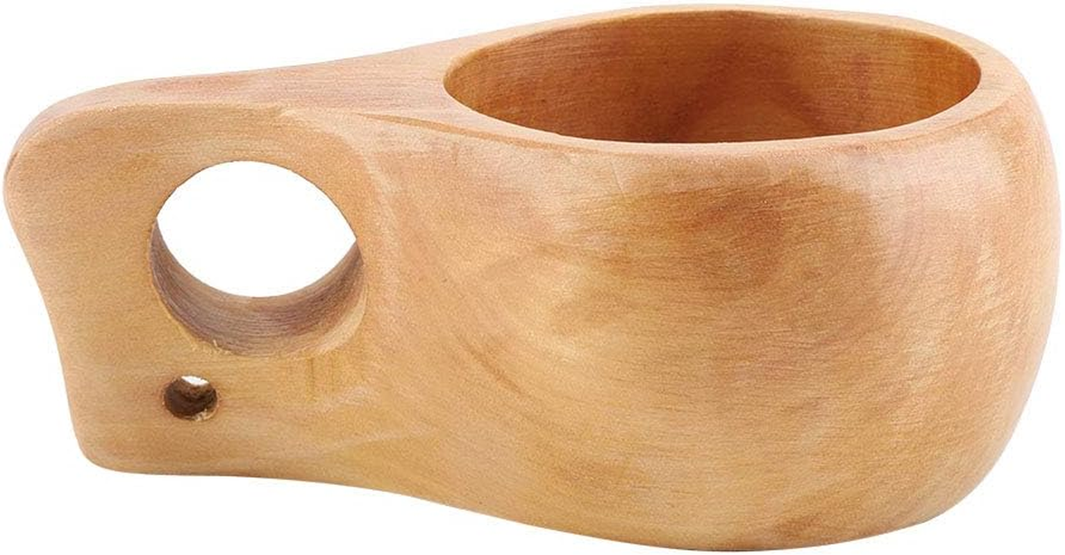 Wooden Tea Cups, Portable Wooden Coffee Cups, Wooden Cups with Handles, Suitable for Outdoor Cam, Adventure, Hiking(Single Hole) image number 2