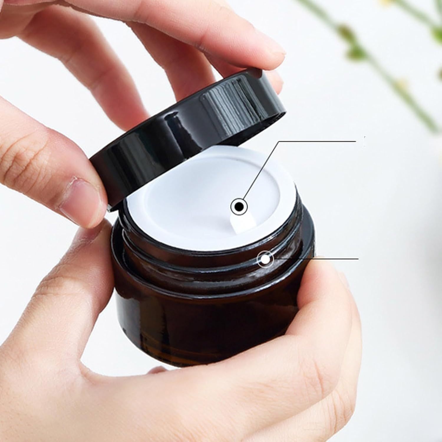 Cosmetic Jar, Brown Light Proof Makeup Sample Container for Cream (30G) image number 1