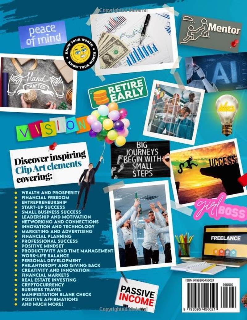 Money and Business Vision Board Clip Art Book: Achieve Financial Success with an Inspiring Collection of 230+ Images, Words & Affirmations image number 1