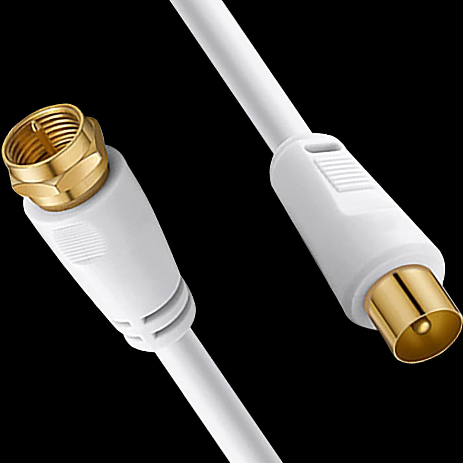 Tunghey RG6 Coax Cable, PAL to F-Type TV Cable Wire, High-Speed Internet, Broadband and Digital TV Aerial, Antenna Wire for TV DVD VCR Sky Virgin and More (5M)