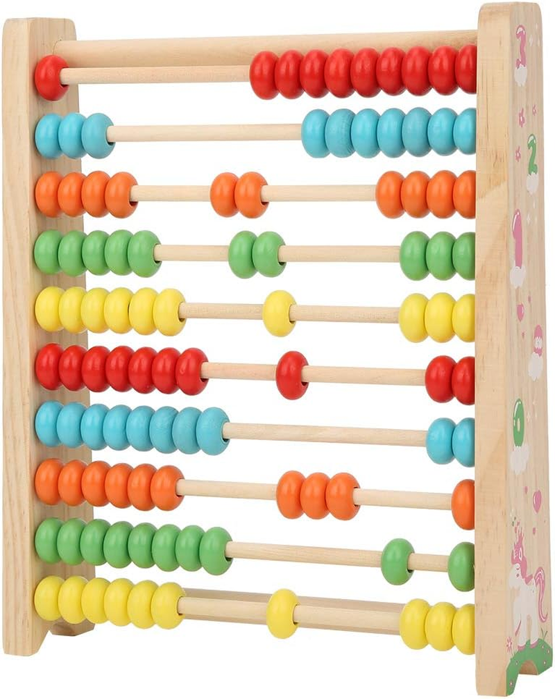 Easier to Assemble Kid Toy, Kid Wooden Abacus, Office School Children'S Playground for Home Kid(Pine Colorful Calculation Frame) image number 6