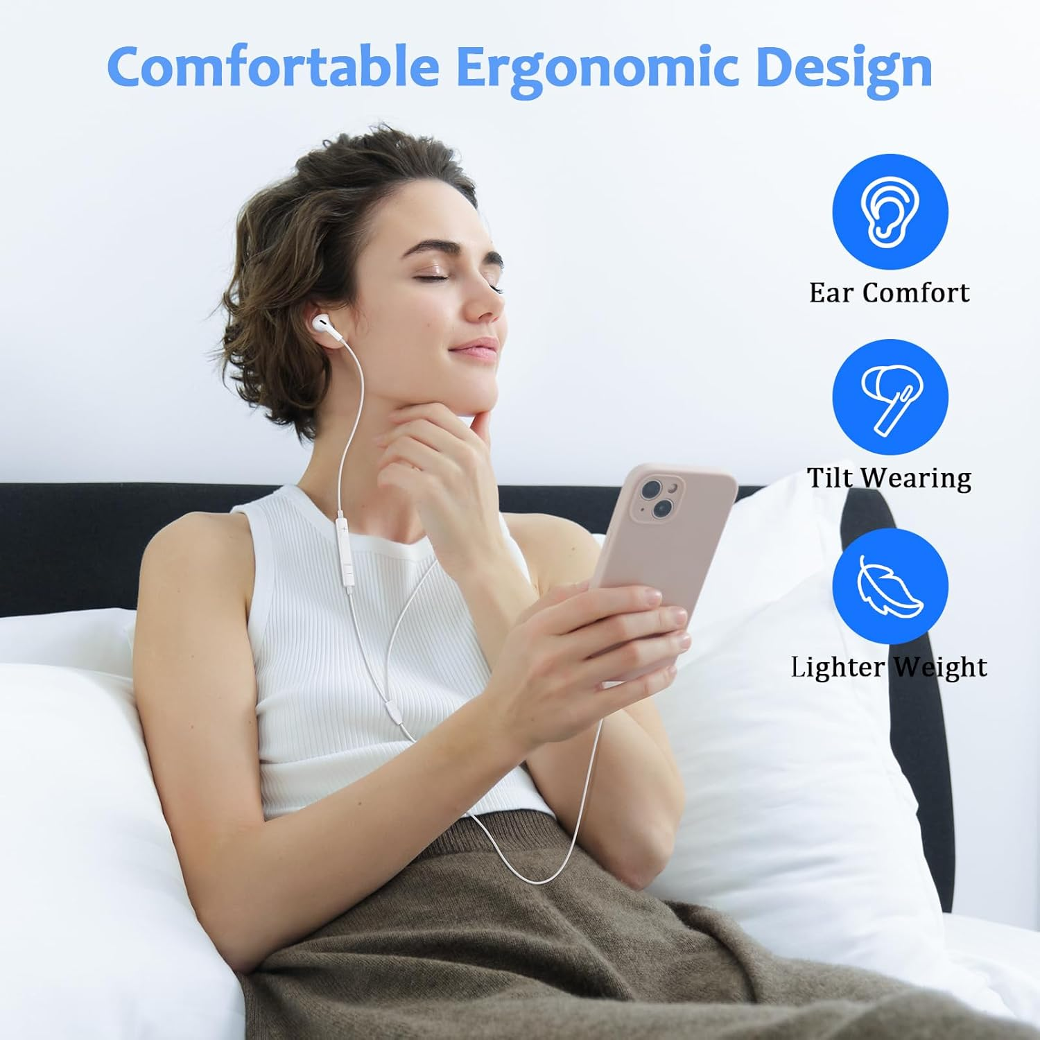 Headphones for Iphone[Mfi Certified]For I-Phone Earphones Wired Stereo Sound In-Ear Earbuds With(Built-In Microphone&Volume Control),Compatible with Iphone 14/14 Plus/14 Pro Max/13/12/Mini/11/X/X/8/7 image number 4