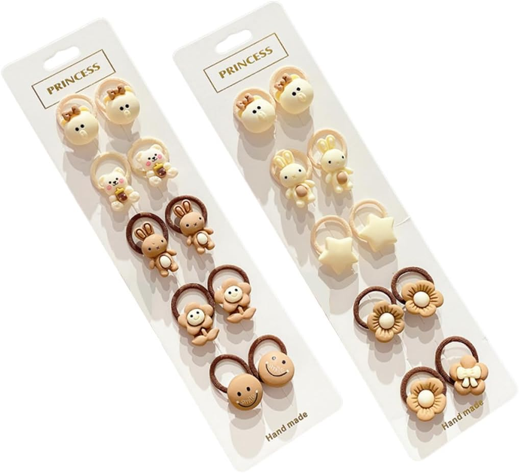 Pack of 20 Baby Girls Hair Bows Hair Bobbles Elastic Headband Ponytail Holder Cute Flower Hair Tie for Baby Girls Toddler Accessories