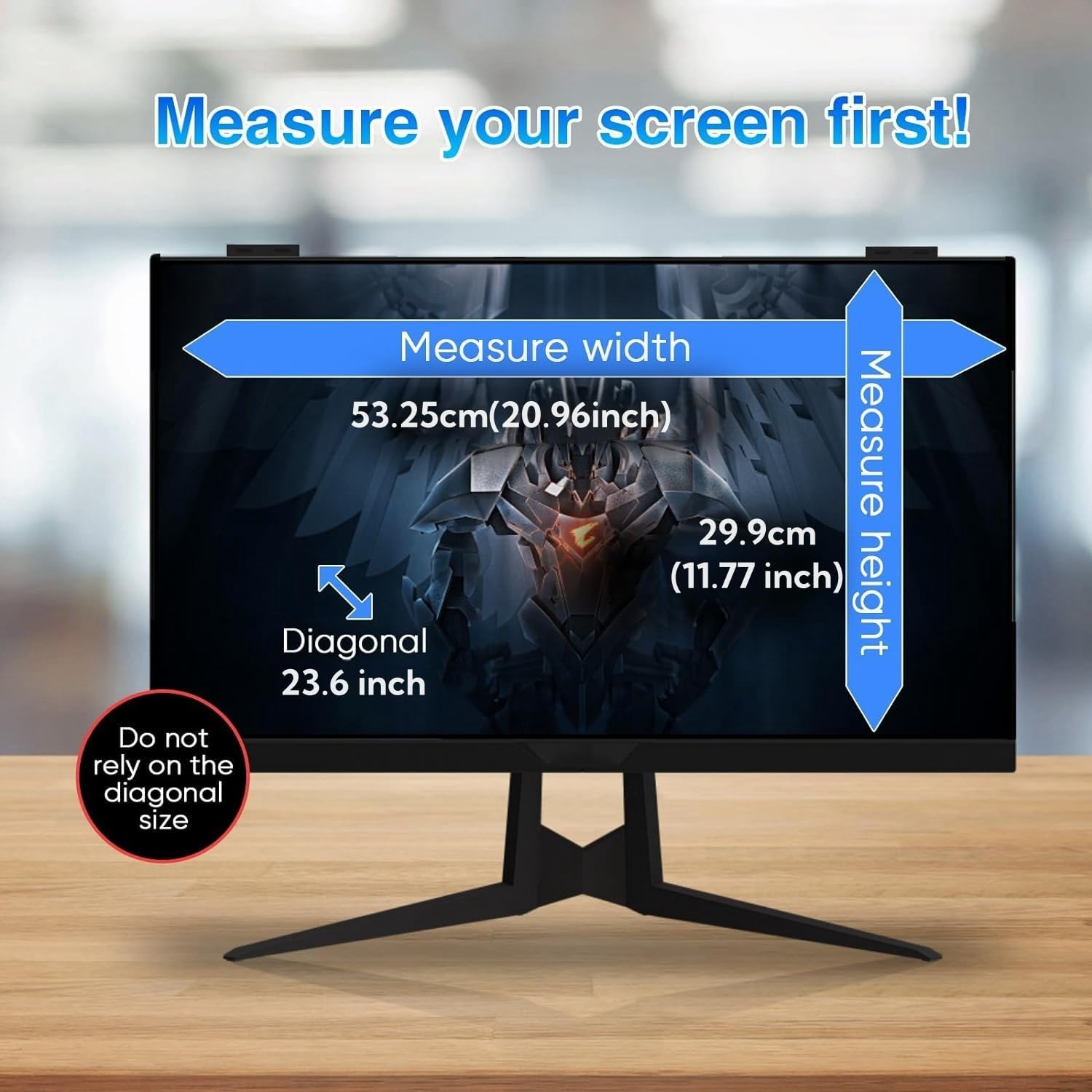 Magnetic 23.6 Inch Computer Screen Privacy Shield, Privacy Screen Filter for Frameless Monitor Widescreen 16:9 Aspect Ratio, Blue Light Protector, Anti-Spy & Anti-Scratch (23.6 Inch) image number 5