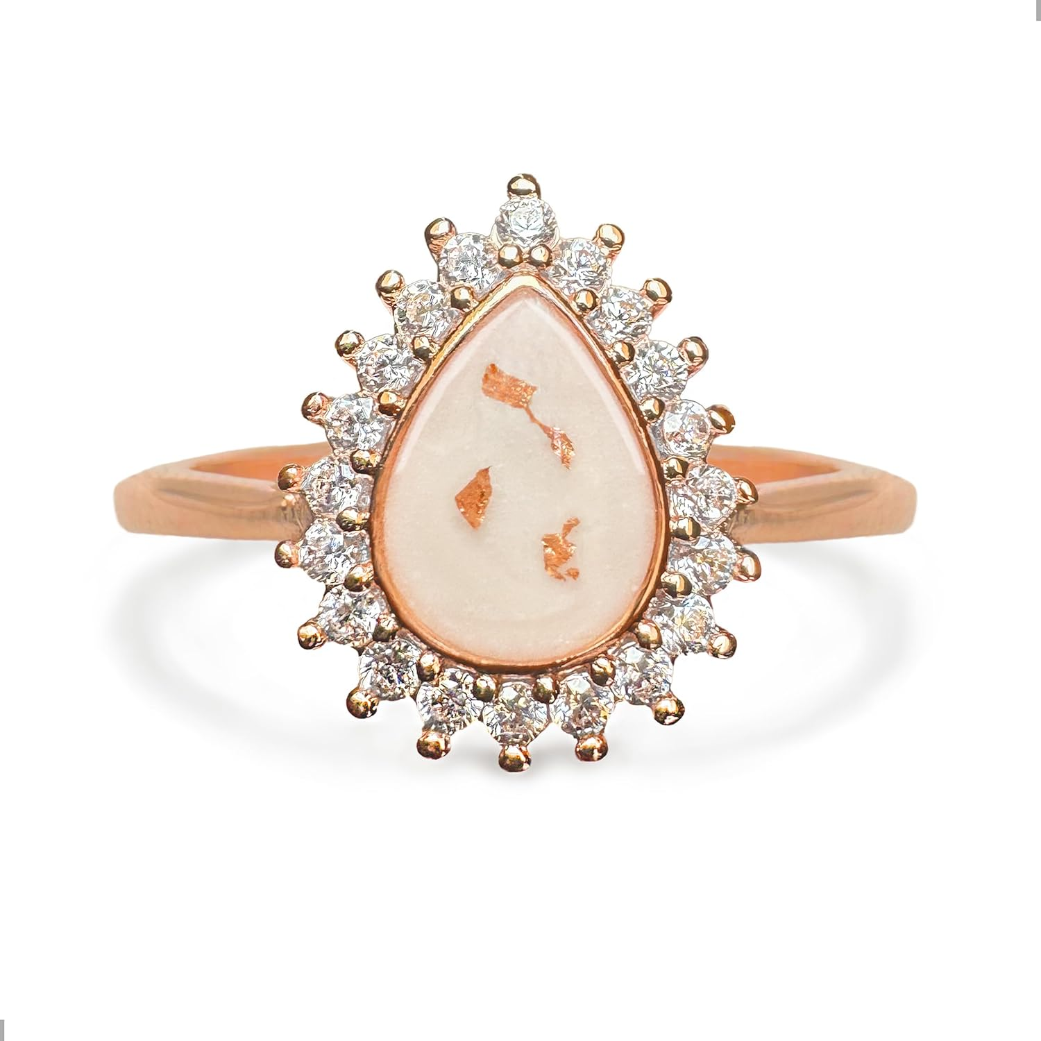 Milky Treasures Teadrop Ring DIY Breastmilk Jewelry Making Kit | Rose Gold | Adjustable Size 6 to 10 | Breastfeeding Keepsake | New Mom Gifts | 925 Sterling Silver | Lactation, 925 Sterling Silver,